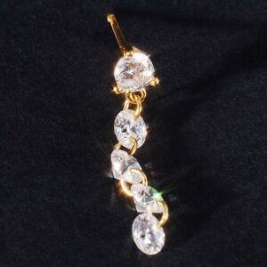 NWT Anthropologie 14k Gold Crystal Drop Earrings